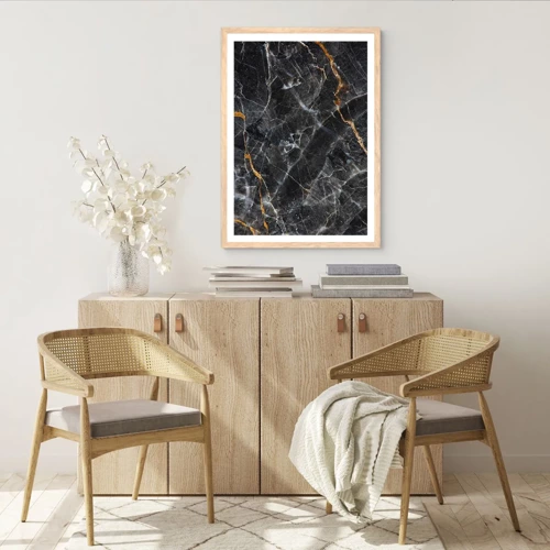 Affiche dans un chêne clair - Poster - La vie intérieure de la pierre - 40x50 cm