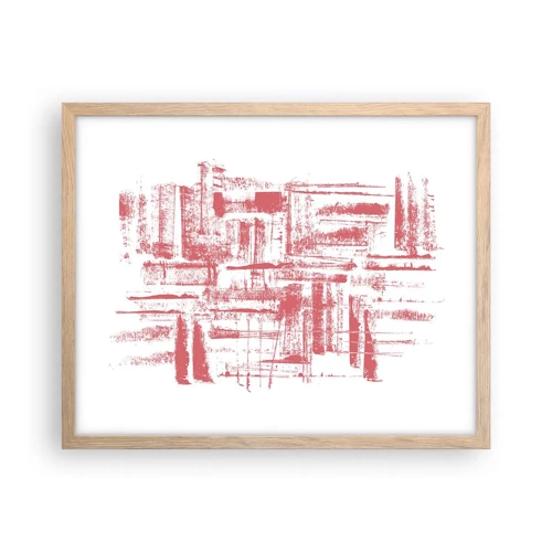 Affiche dans un chêne clair - Poster - La ville rouge - 50x40 cm