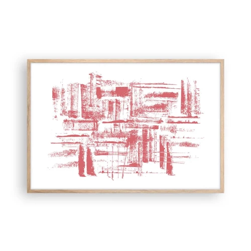 Affiche dans un chêne clair - Poster - La ville rouge - 91x61 cm