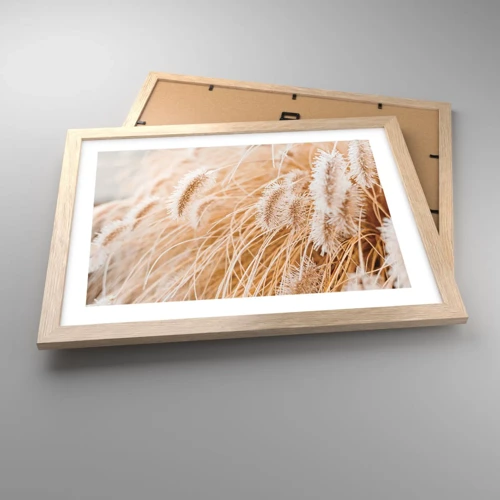 Affiche dans un chêne clair - Poster - Le bruissement doré de l'herbe - 40x30 cm