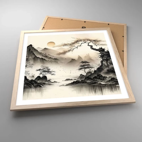 Affiche dans un chêne clair - Poster - Le charme unique de l'Orient - 50x50 cm