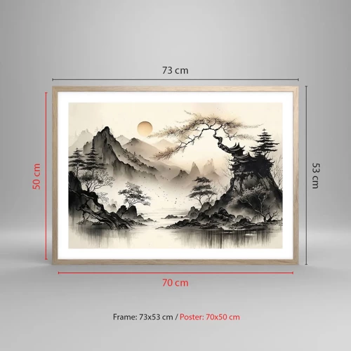 Affiche dans un chêne clair - Poster - Le charme unique de l'Orient - 70x50 cm