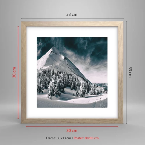 Affiche dans un chêne clair - Poster - Le pays de la neige et de la glace - 30x30 cm
