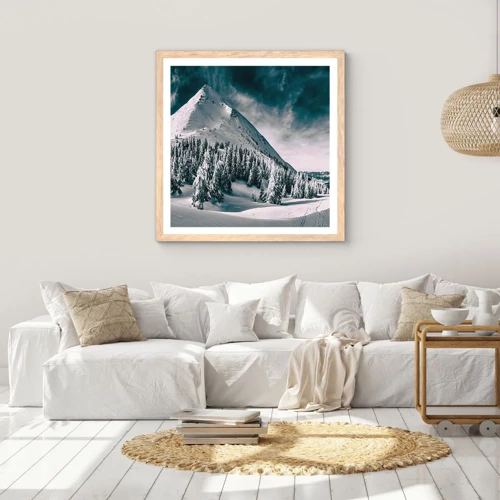 Affiche dans un chêne clair - Poster - Le pays de la neige et de la glace - 30x30 cm
