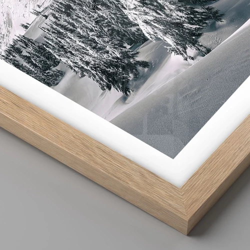 Affiche dans un chêne clair - Poster - Le pays de la neige et de la glace - 40x40 cm