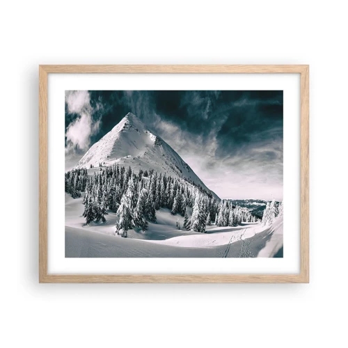 Affiche dans un chêne clair - Poster - Le pays de la neige et de la glace - 50x40 cm