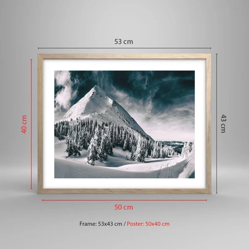 Affiche dans un chêne clair - Poster - Le pays de la neige et de la glace - 50x40 cm