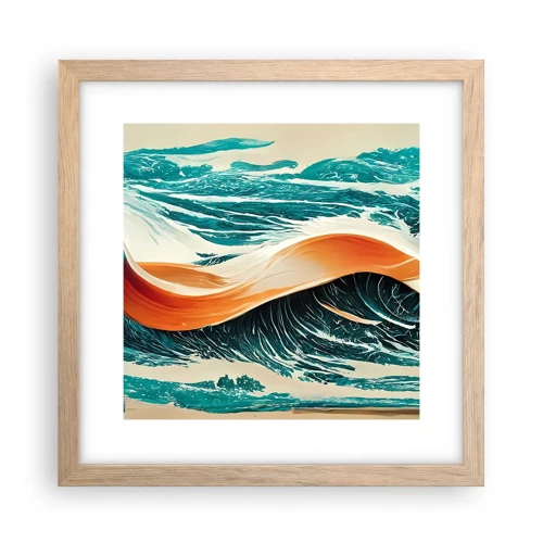 Affiche dans un chêne clair - Poster - Le rêve d'un surfeur - 30x30 cm