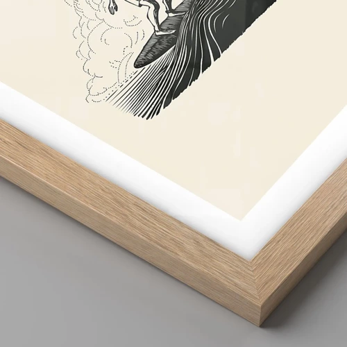 Affiche dans un chêne clair - Poster - Le roi de la vague - 40x40 cm