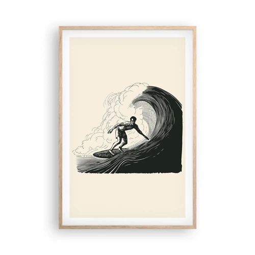 Affiche dans un chêne clair - Poster - Le roi de la vague - 61x91 cm