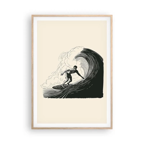 Affiche dans un chêne clair - Poster - Le roi de la vague - 70x100 cm