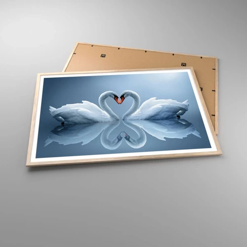 Affiche dans un chêne clair - Poster - Le temps de l'amour - 100x70 cm
