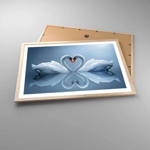 Affiche dans un chêne clair - Poster - Le temps de l'amour - 70x50 cm