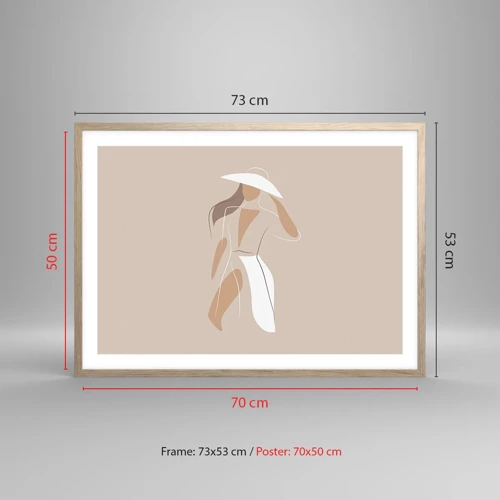 Affiche dans un chêne clair - Poster - Lea mode est un jeu - 70x50 cm