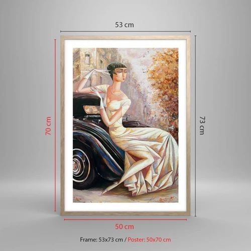 Affiche dans un chêne clair - Poster - L'élégance dans un style rétro - 50x70 cm