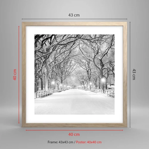 Affiche dans un chêne clair - Poster - Les quatres saisons – l’hiver - 40x40 cm