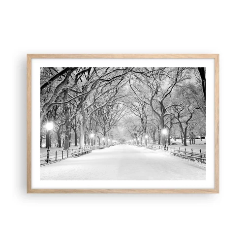 Affiche dans un chêne clair - Poster - Les quatres saisons – l’hiver - 70x50 cm