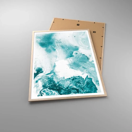 Affiche dans un chêne clair - Poster - Marécage bleu - 70x100 cm