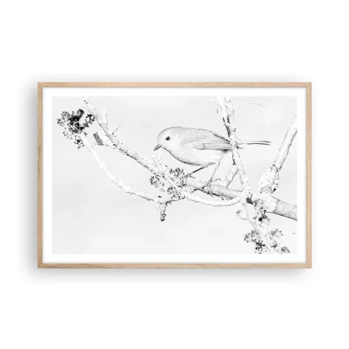 Affiche dans un chêne clair - Poster - Matin d'hiver - 91x61 cm