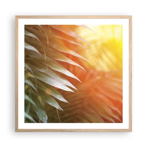 Affiche dans un chêne clair - Poster - Matinée dans la jungle - 60x60 cm