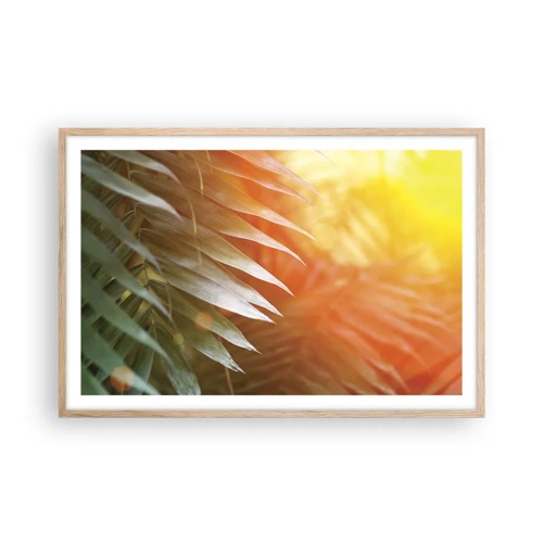 Affiche dans un chêne clair - Poster - Matinée dans la jungle - 91x61 cm