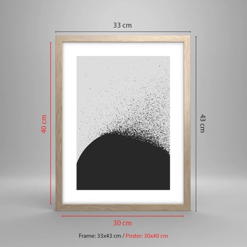 Affiche dans un chêne clair - Poster - Mouvement des molécules - 30x40 cm