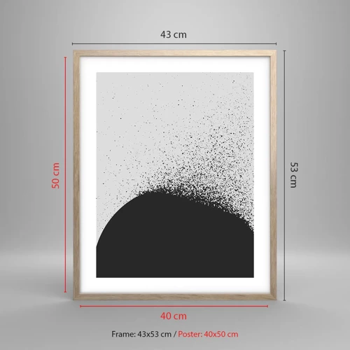 Affiche dans un chêne clair - Poster - Mouvement des molécules - 40x50 cm