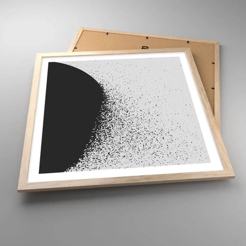 Affiche dans un chêne clair - Poster - Mouvement des molécules - 50x50 cm