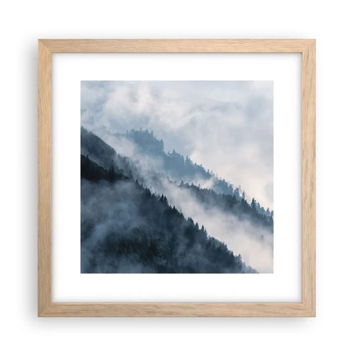 Affiche dans un chêne clair - Poster - Mysticisme des montagnes - 30x30 cm