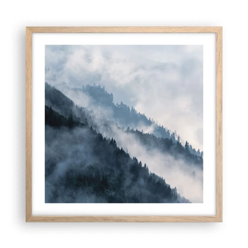 Affiche dans un chêne clair - Poster - Mysticisme des montagnes - 50x50 cm