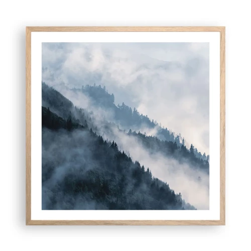 Affiche dans un chêne clair - Poster - Mysticisme des montagnes - 60x60 cm