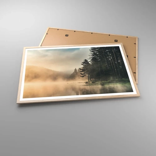 Affiche dans un chêne clair - Poster - Naissance du jour - 91x61 cm