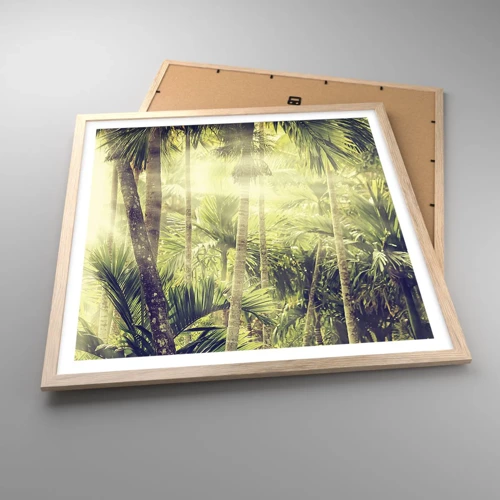 Affiche dans un chêne clair - Poster - Nature enflammée - 60x60 cm