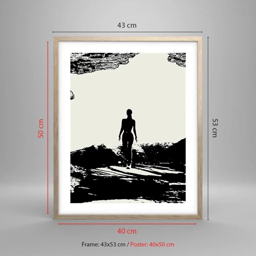 Affiche dans un chêne clair - Poster - Nouveau look - 40x50 cm