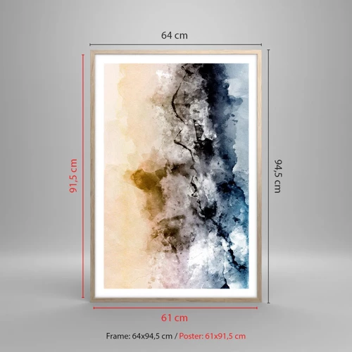 Affiche dans un chêne clair - Poster - Noyé dans un nuage de brouillard - 61x91 cm