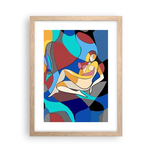 Affiche dans un chêne clair - Poster - Nu cubiste - 30x40 cm