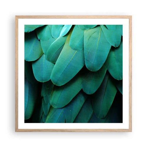 Affiche dans un chêne clair - Poster - Perfection de la nature du perroquet - 60x60 cm