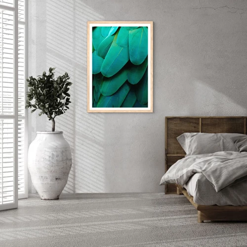 Affiche dans un chêne clair - Poster - Perfection de la nature du perroquet - 61x91 cm
