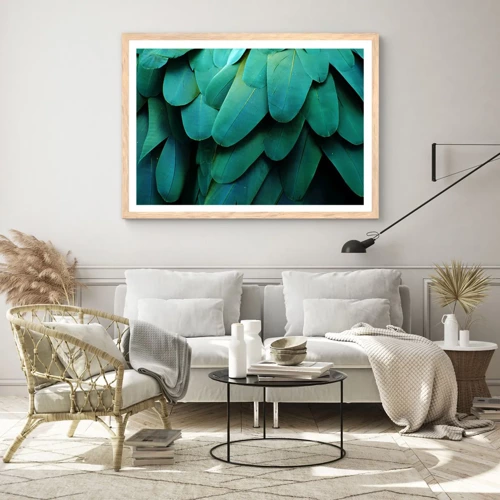 Affiche dans un chêne clair - Poster - Perfection de la nature du perroquet - 70x50 cm