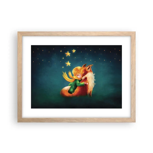 Affiche dans un chêne clair - Poster - Petit Prince - 40x30 cm