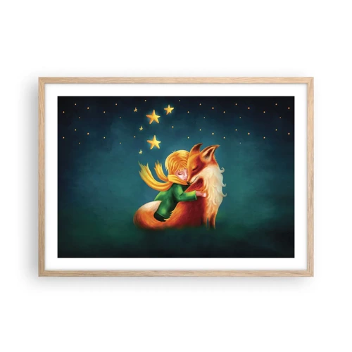 Affiche dans un chêne clair - Poster - Petit Prince - 70x50 cm