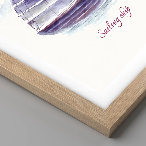 Affiche dans un chêne clair - Poster - Plein de voiles et d’eau calme - 70x100 cm