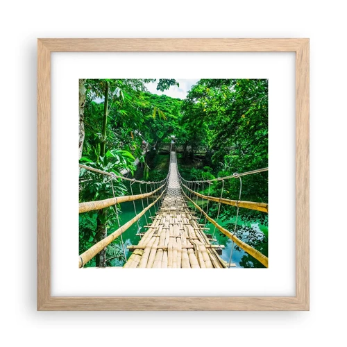 Affiche dans un chêne clair - Poster - Pont de singe en pleine nature - 30x30 cm