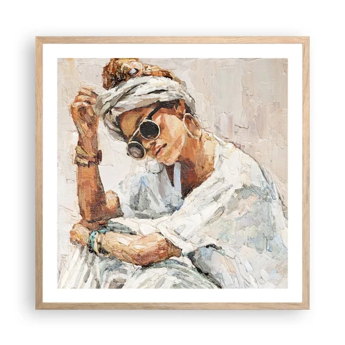 Affiche dans un chêne clair - Poster - Portrait en plein soleil - 60x60 cm