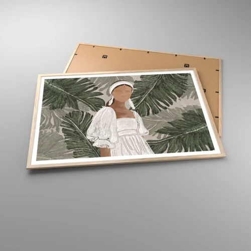Affiche dans un chêne clair - Poster - Portrait exotique - 100x70 cm