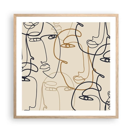 Affiche dans un chêne clair - Poster - Portrait multiplié - 60x60 cm