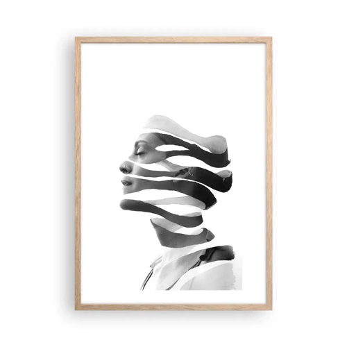 Affiche dans un chêne clair - Poster - Portrait surréaliste - 50x70 cm