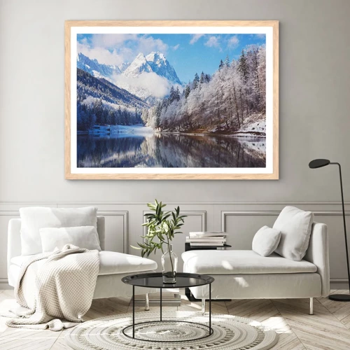Affiche dans un chêne clair - Poster - Protecteur de la neige - 100x70 cm