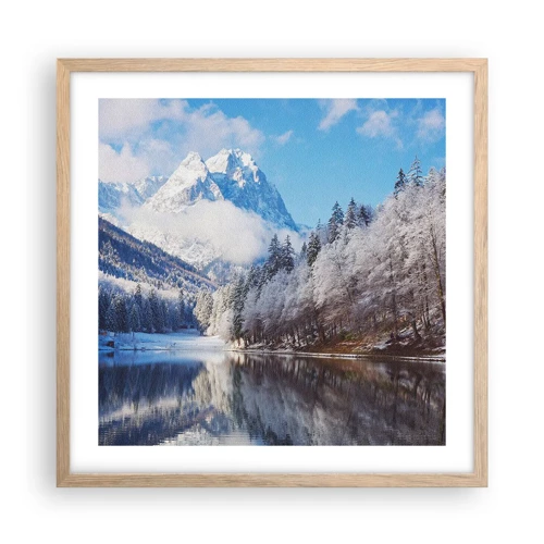 Affiche dans un chêne clair - Poster - Protecteur de la neige - 50x50 cm