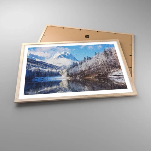 Affiche dans un chêne clair - Poster - Protecteur de la neige - 70x50 cm